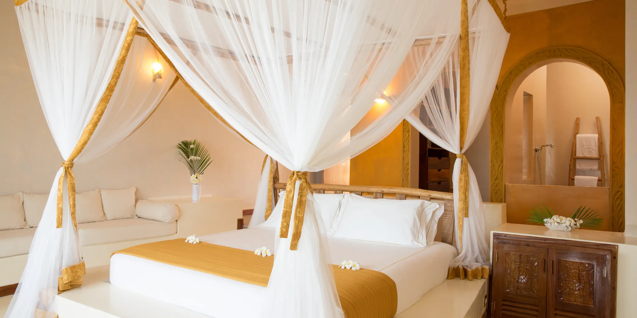 Luxury bedroom at Gold Zanzibar Resort as part of Zanzibar holiday packages