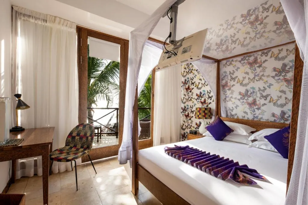 Z Hotel Zanzibar bedroom included in Zanzibar holiday packages with beachfront views
